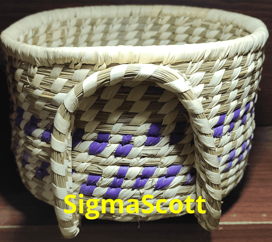 Handmade Sabai Grass Planter/Basket Bin with handle 6X 4 inches - ArtyCraftz