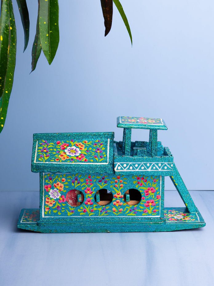 Handmade Vibrant Paper Mache Kashmiri House Boat - ArtyCraftz