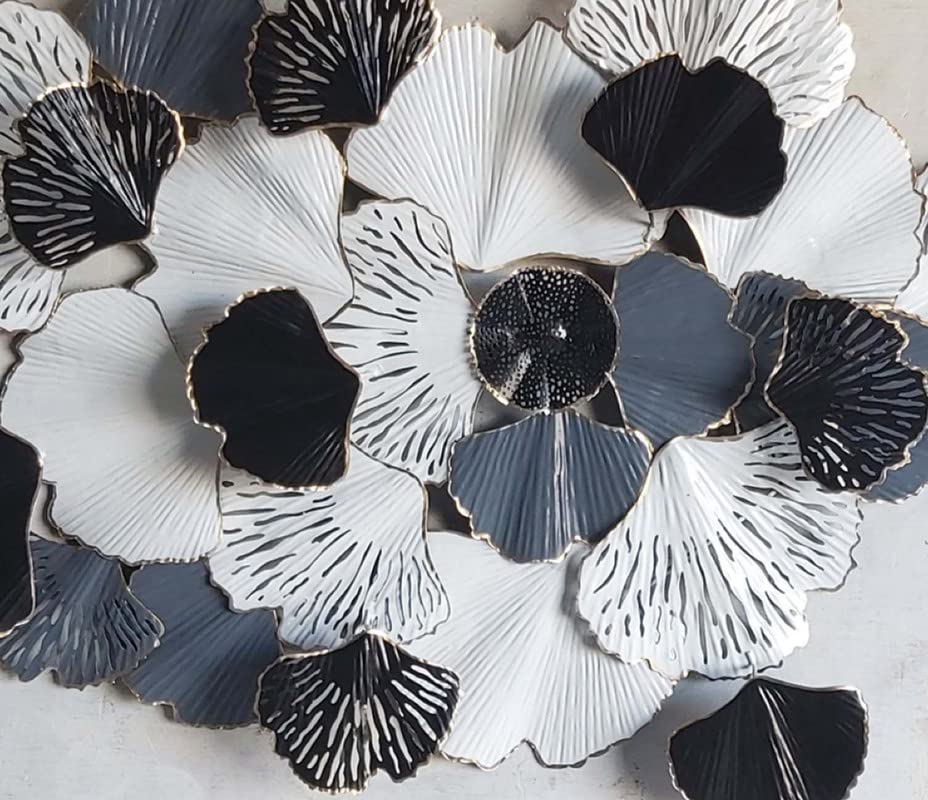 Handmade White & Grey Metal Flower Design Wall Decor - ArtyCraftz