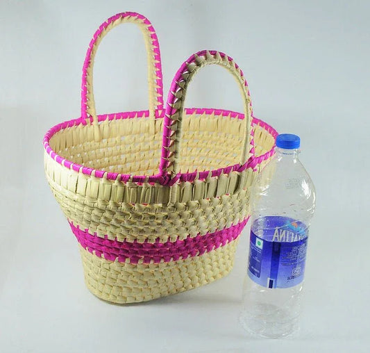 Handweaved Palm Leaf Picnic Basket - ArtyCraftz