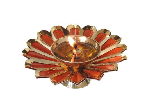happy diwali decoration Iron & Brass Deepak Colour Blue 4 inch - ArtyCraftz.com