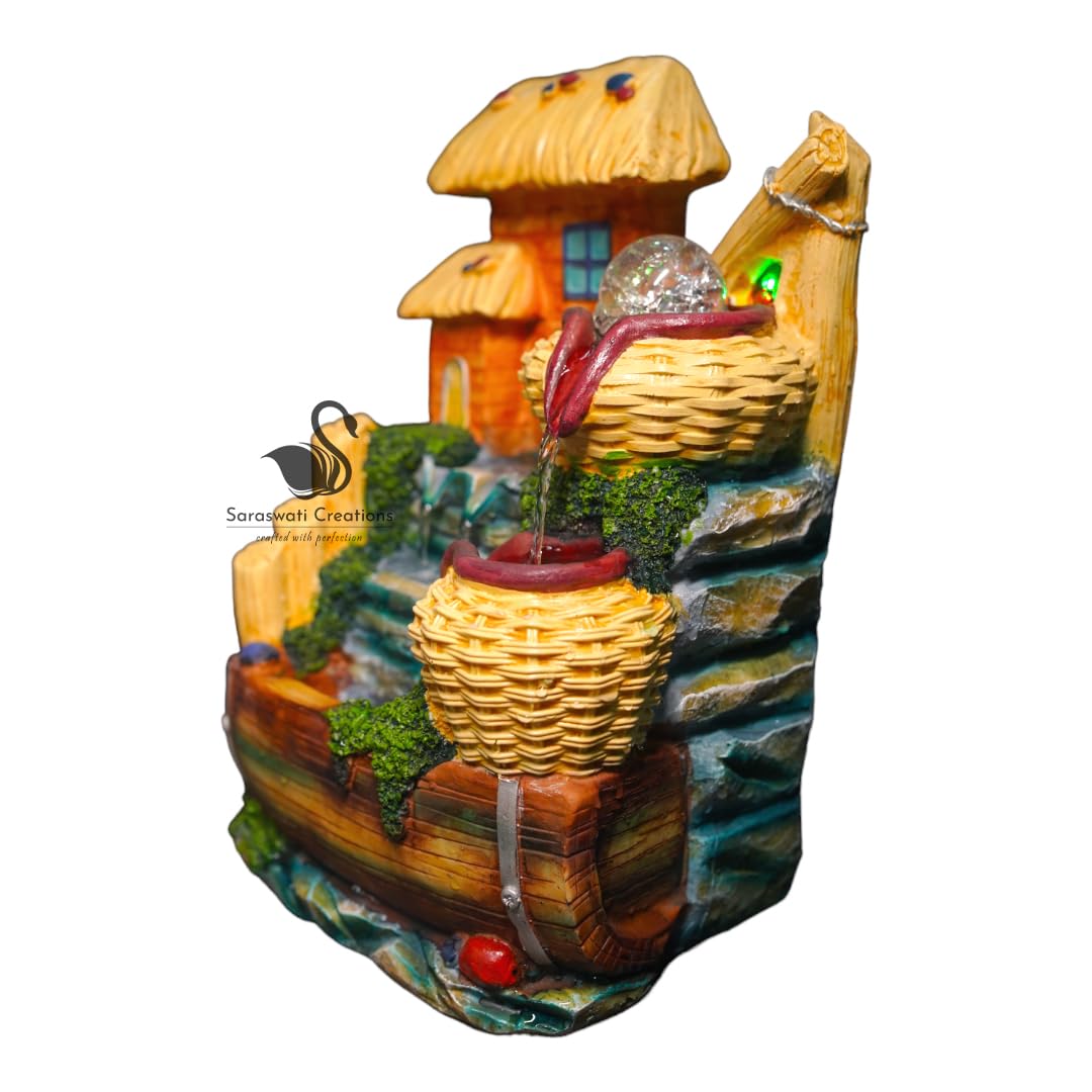 Hut and Pool Resin Fountain - ArtyCraftz