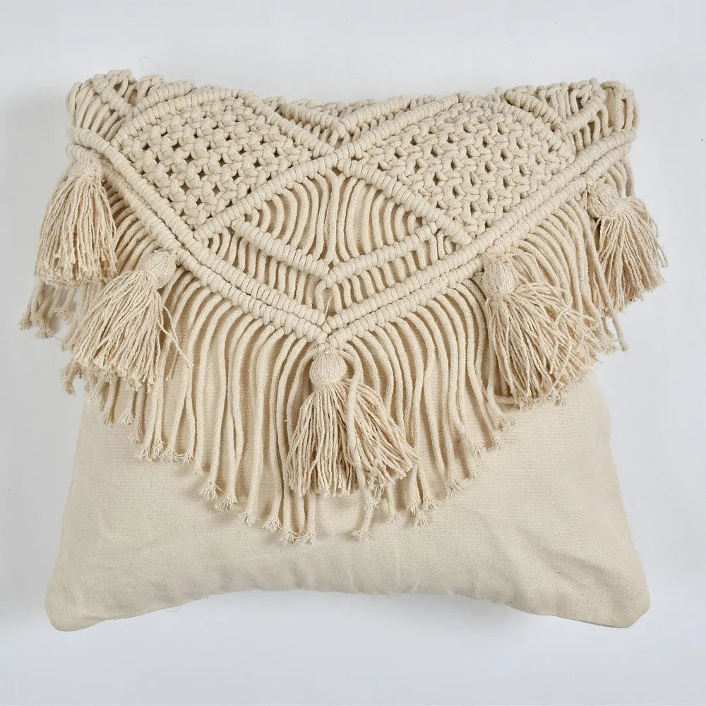 Macrame Front Triangle Diamond Latkan cushion cover