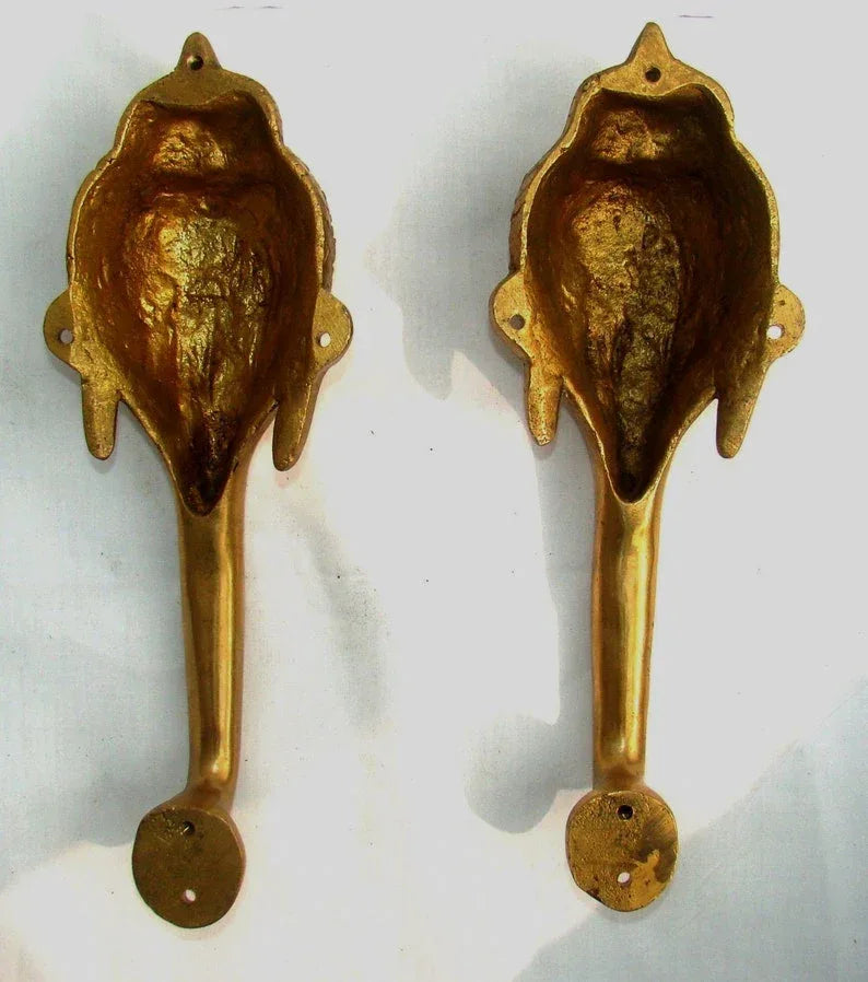 Brass Buddha Face Door Handle Pair-ArtyCraftz.com