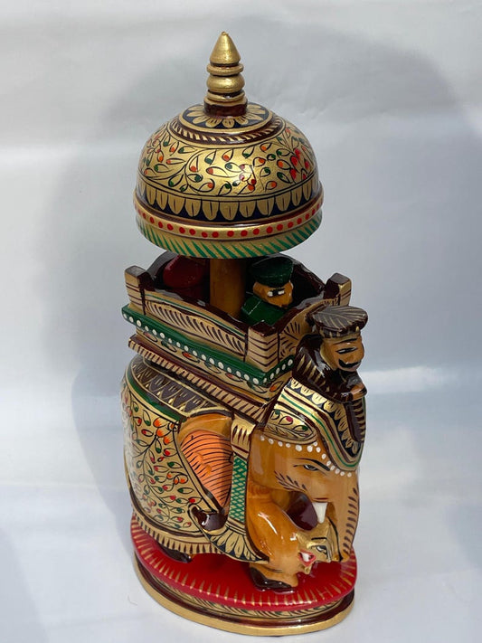 Handcrafted Royal Elephant Ambari Showpiece – Traditional Indian Decor