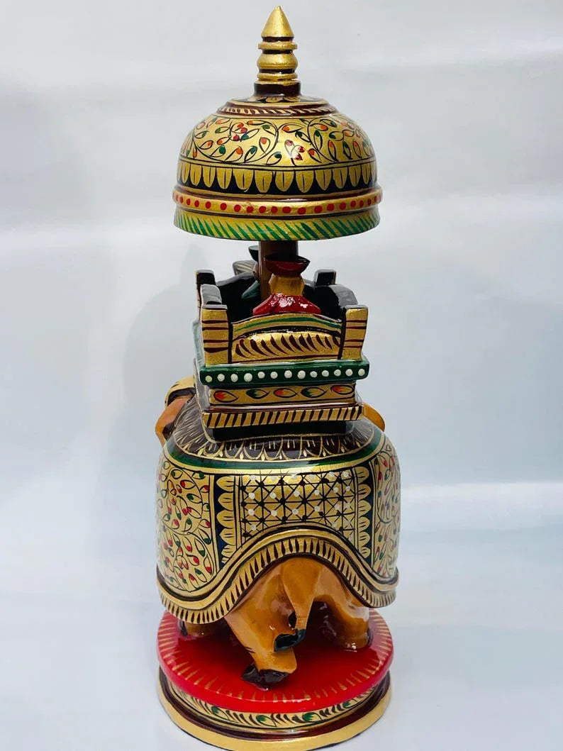 Handcrafted Royal Elephant Ambari Showpiece – Traditional Indian Decor