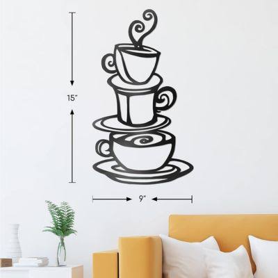 Heavy Iron Coffee Cups Wall Decor