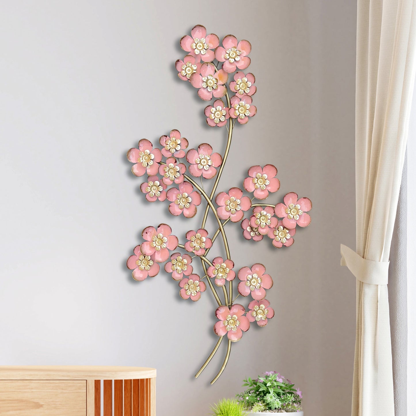 Iron Bouquet of Pink Pansies Wall Art - ArtyCraftz