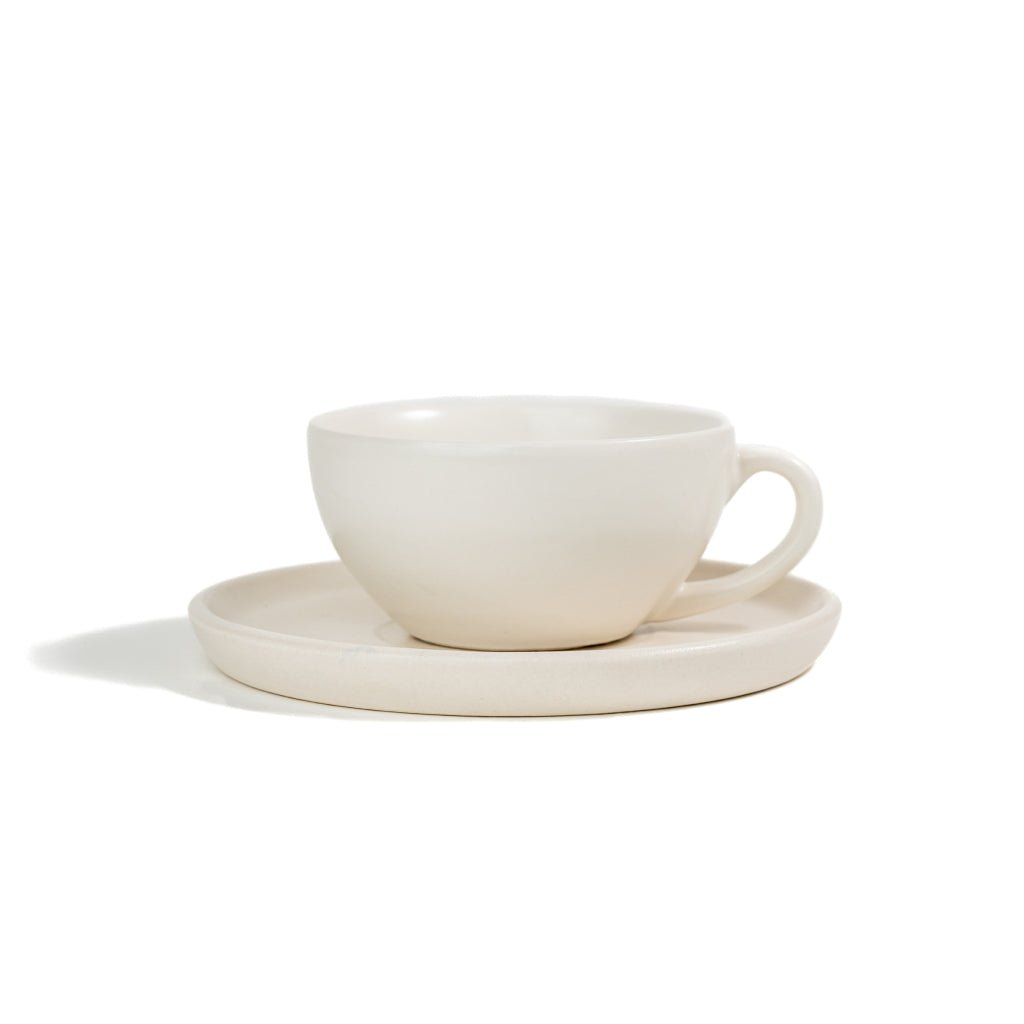 Ivory Matte Cup & Saucer | 240 ml | Off - White - ArtyCraftz