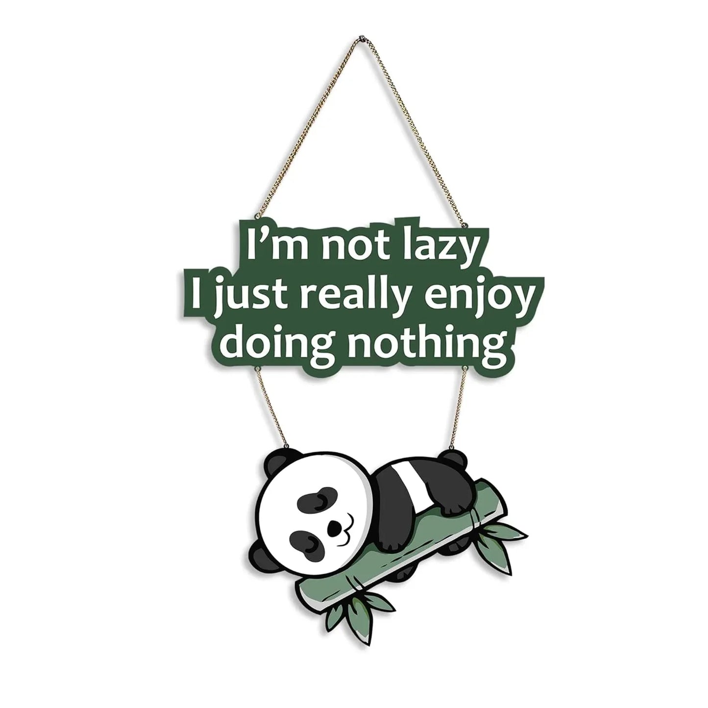 Lazy Panda Printed Wooden Wall Hanging with Quotes - ArtyCraftz