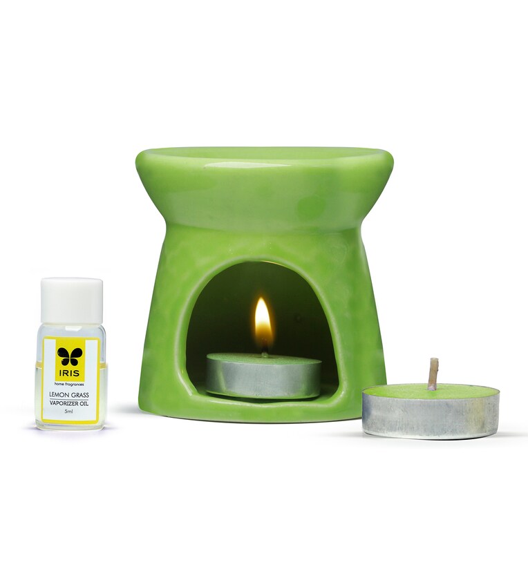 Ceramic vaporizer, 5 ml oil and 2 tealights