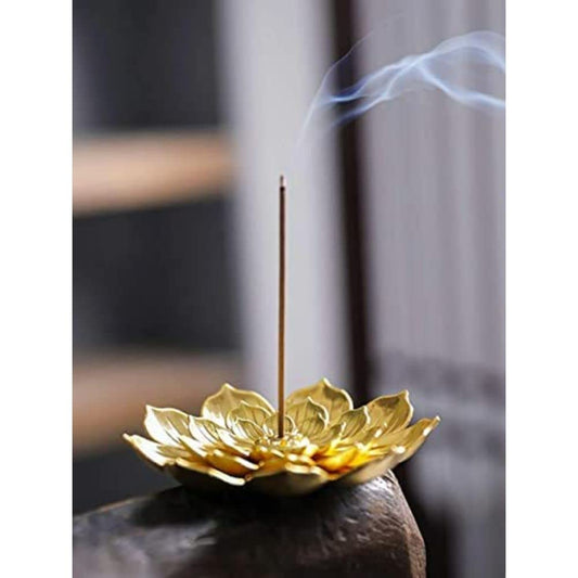 Lotus Flower Design Agarbatti Stand Incense Holder Ash Catcher 1 Piece - ArtyCraftz
