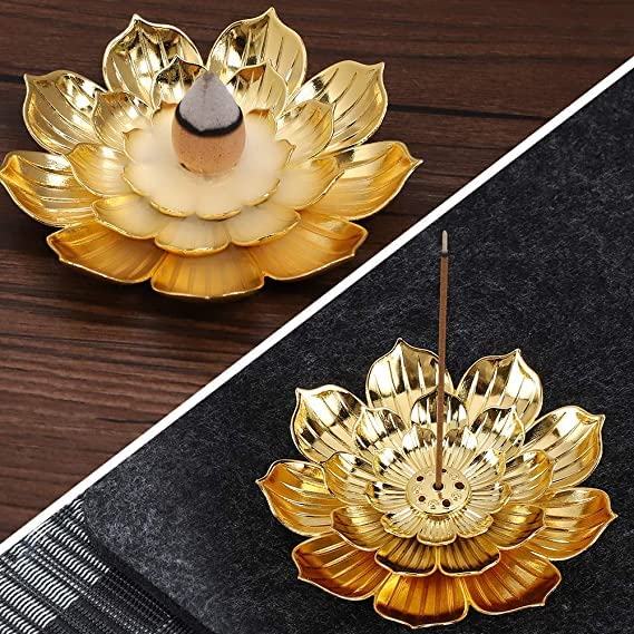 Lotus Flower Design Agarbatti Stand Incense Holder Ash Catcher 1 Piece - ArtyCraftz