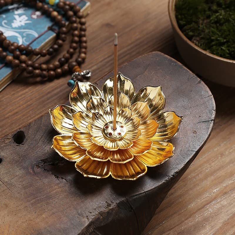 Lotus Flower Design Agarbatti Stand Incense Holder Ash Catcher 1 Piece - ArtyCraftz
