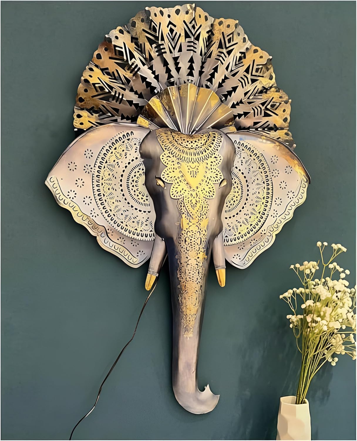 Majestic LED Elephant Metal Wall Art - ArtyCraftz