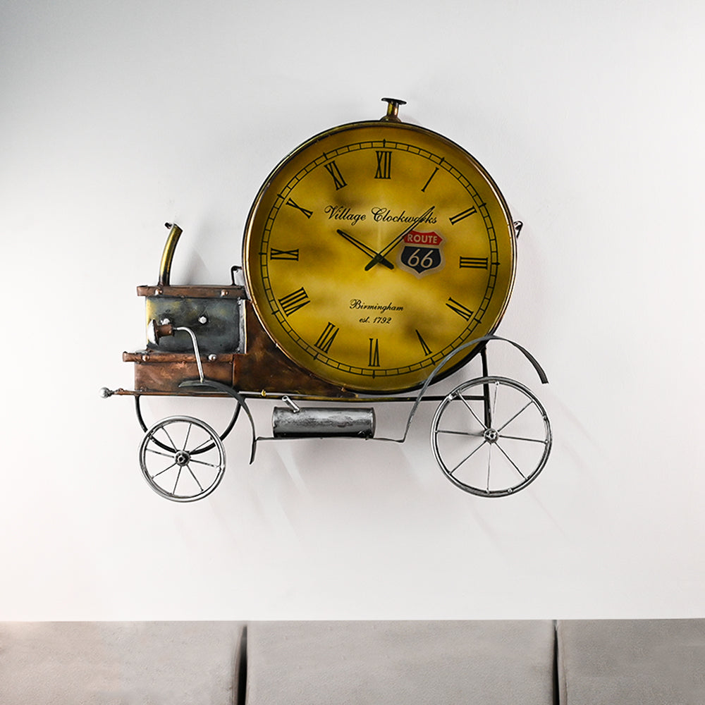 Handmade Copper Engine Clock Wall Decoration