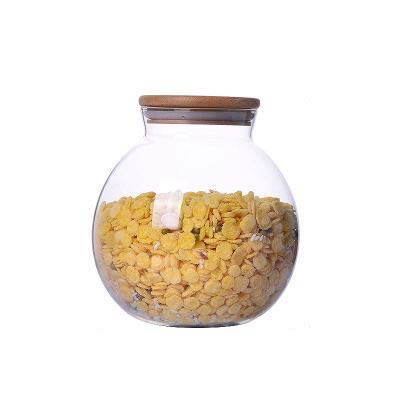 Matka Shape Glass Container with Wooden Lid - ArtyCraftz