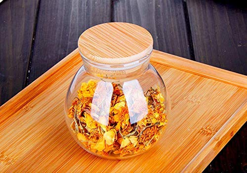 Matka Shape Glass Container with Wooden Lid - ArtyCraftz