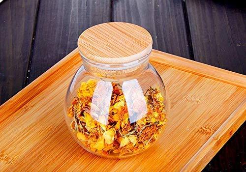 Matka Shape Glass Container with Wooden Lid - ArtyCraftz