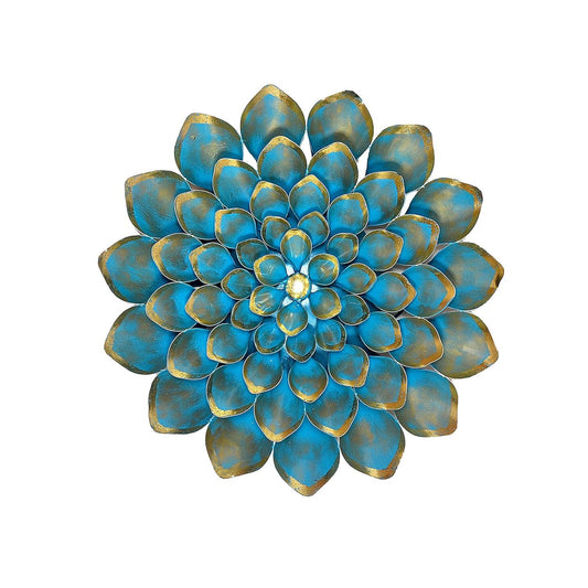 Metal Blue Lotus Petals Wall Art - ArtyCraftz