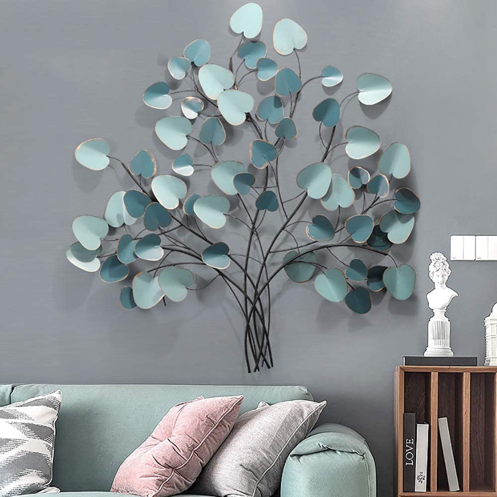 Metal Heart Tree Wall Hanging