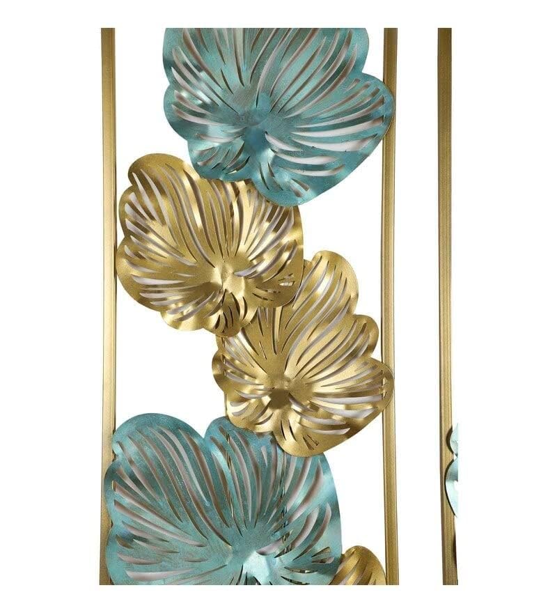 Metal Multicolor Big Leaves Wall Art - ArtyCraftz