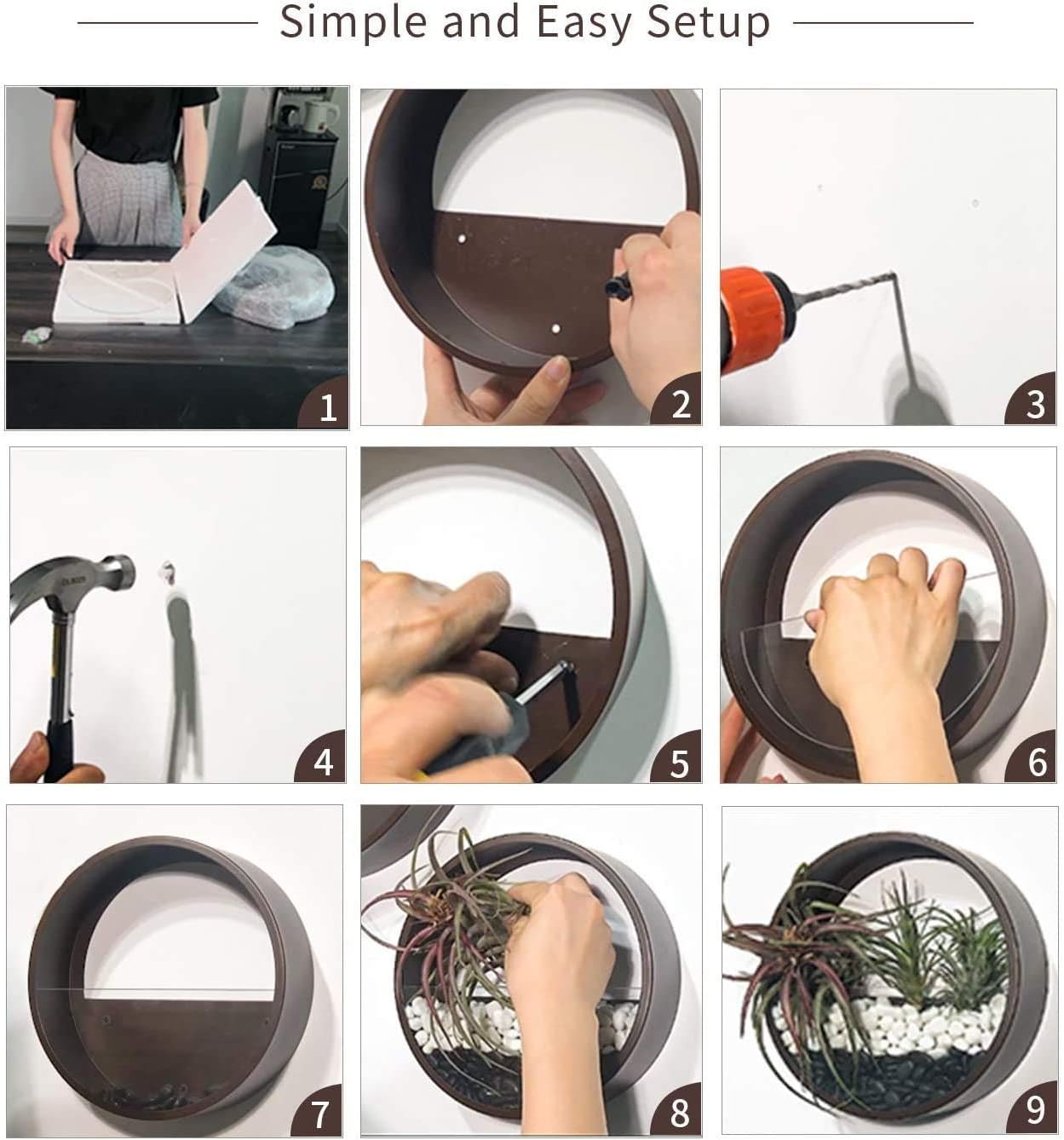 Metal Round Wall Planter - ArtyCraftz