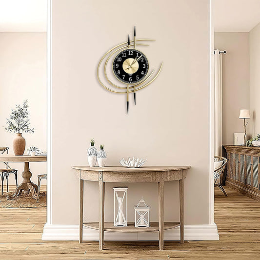 Metal Saturn with Rings Wall Clock - ArtyCraftz