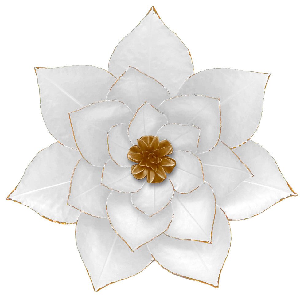 Metal White Lotus Wall Art - ArtyCraftz