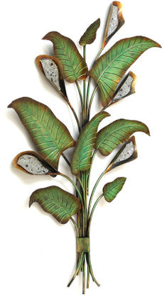 Handcrafted Metal Green Floral Wall Decor