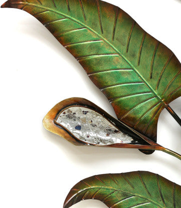 Handcrafted Metal Green Floral Wall Decor