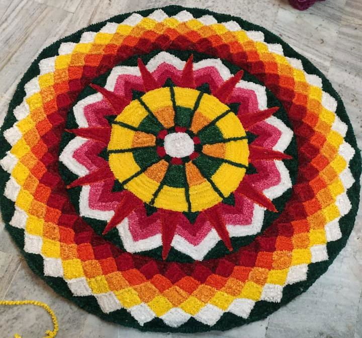 Modern Floral Rangoli Mat - ArtyCraftz