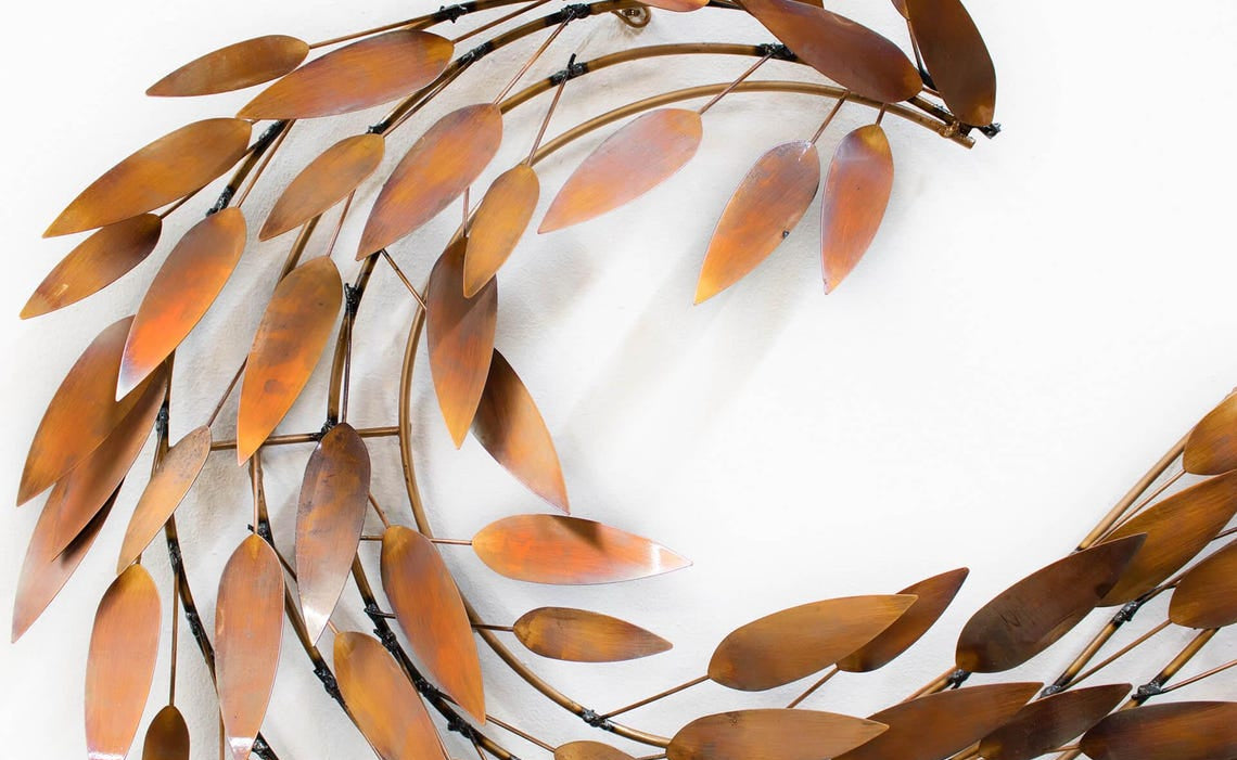 modern iron leaf wall decoration 47 x 23 inch-ArtyCraftz.com
