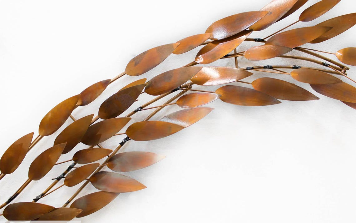 modern iron leaf wall decoration 47 x 23 inch-ArtyCraftz.com