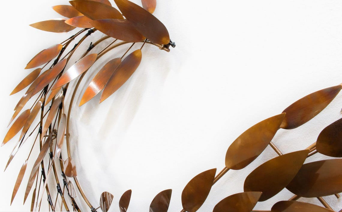 modern iron leaf wall decoration 47 x 23 inch-ArtyCraftz.com