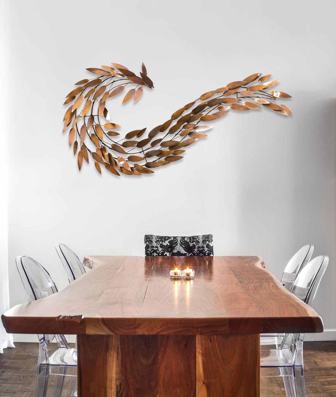 modern iron leaf wall decoration 47 x 23 inch-ArtyCraftz.com