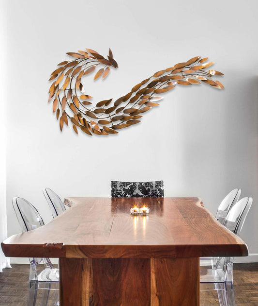 modern iron leaf wall decoration 47 x 23 inch-ArtyCraftz.com