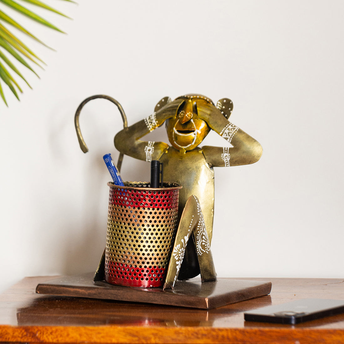 Monkey Mischiefs' Hand-Painted Pen Stand