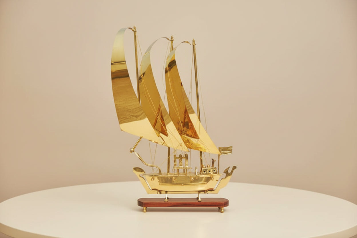 Large Brass Sailboat Showpiece 31 Inch -ArtyCraftz.com