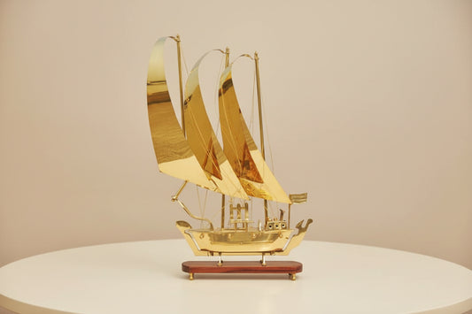 Large Brass Sailboat Showpiece 31 Inch -ArtyCraftz.com