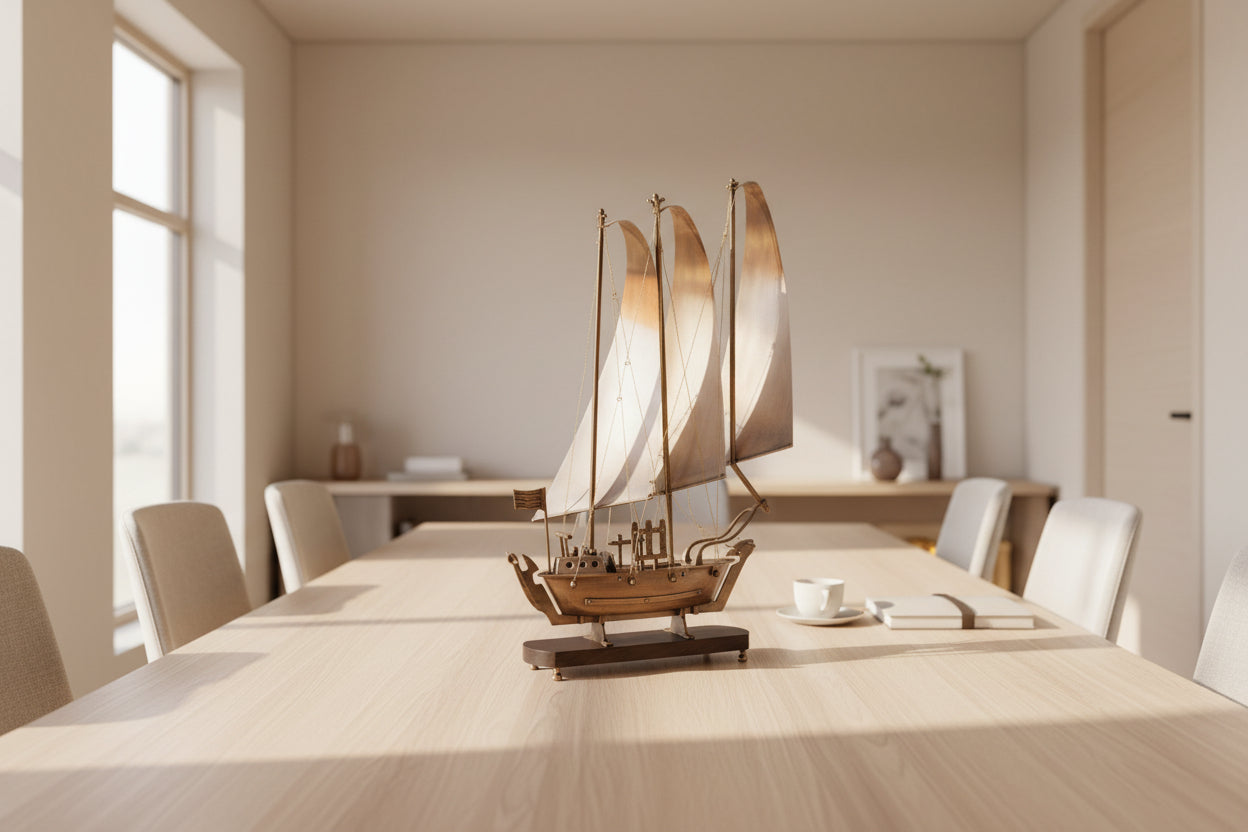 Luxury Brass Sailing Ship Showpiece-ArtyCraftz.com