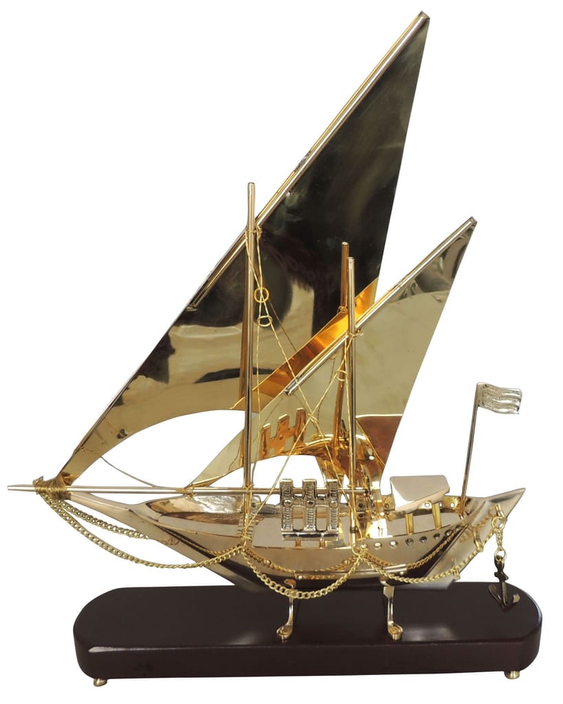 Luxury Brass Dhow Ship Showpiece-ArtyCraftz.com