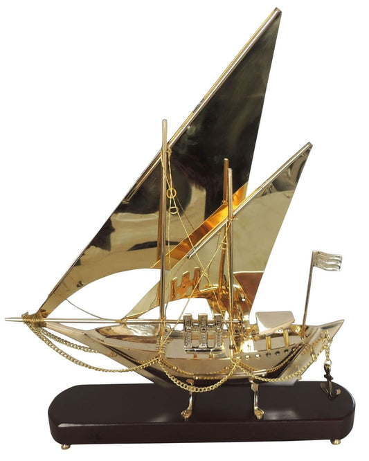 Luxury Brass Dhow Ship Showpiece-ArtyCraftz.com
