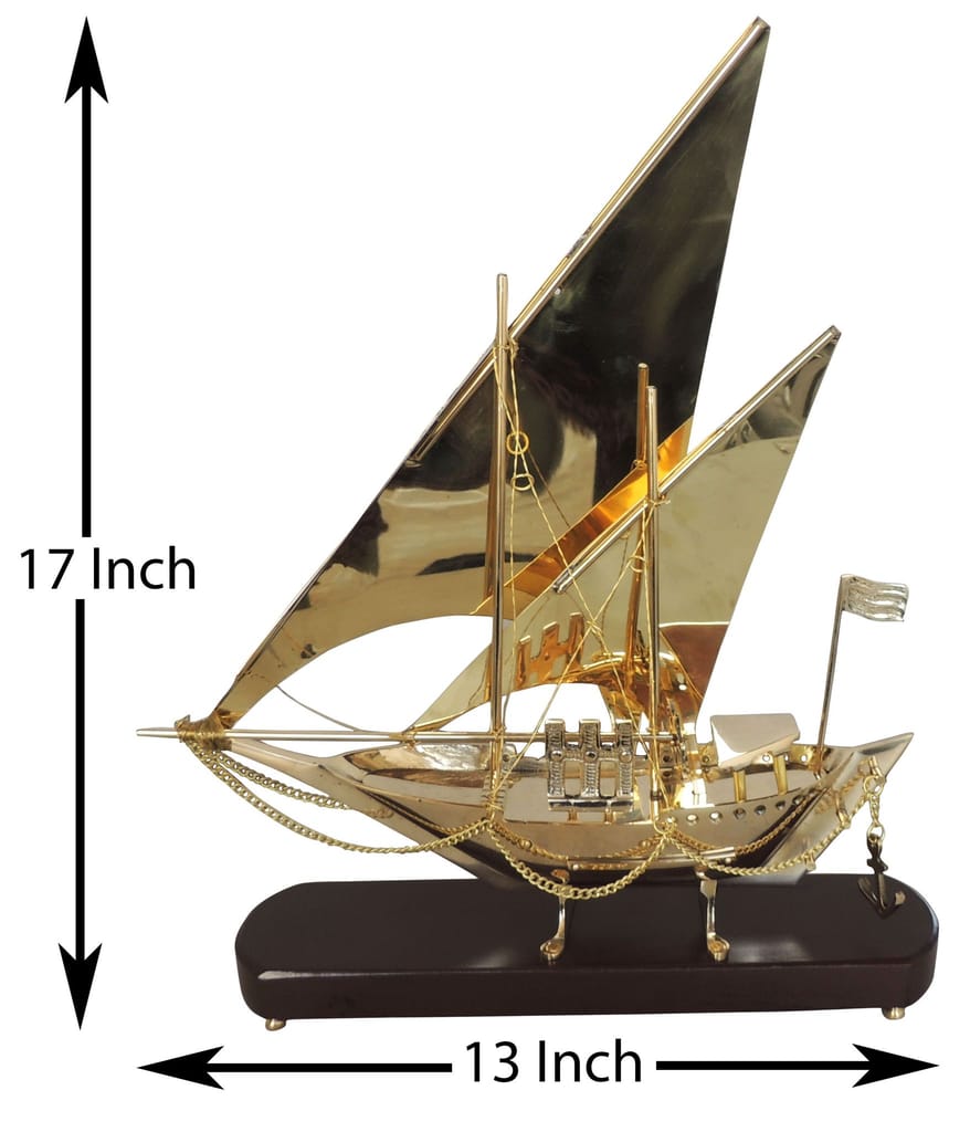 Luxury Brass Dhow Ship Showpiece-ArtyCraftz.com