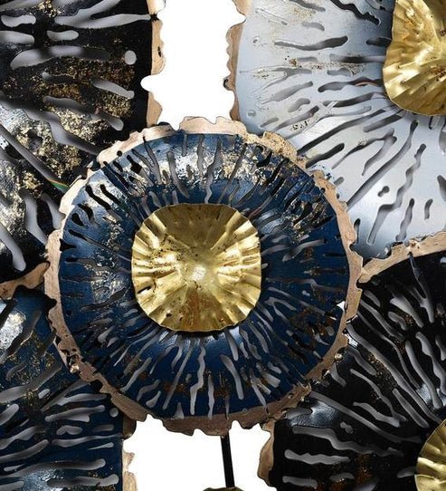 Multicolor Iron Abstract Floral LED Wall Art - ArtyCraftz