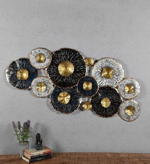 Multicolor Iron Abstract Floral LED Wall Art - ArtyCraftz