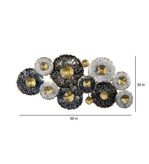 Multicolor Iron Abstract Floral LED Wall Art - ArtyCraftz