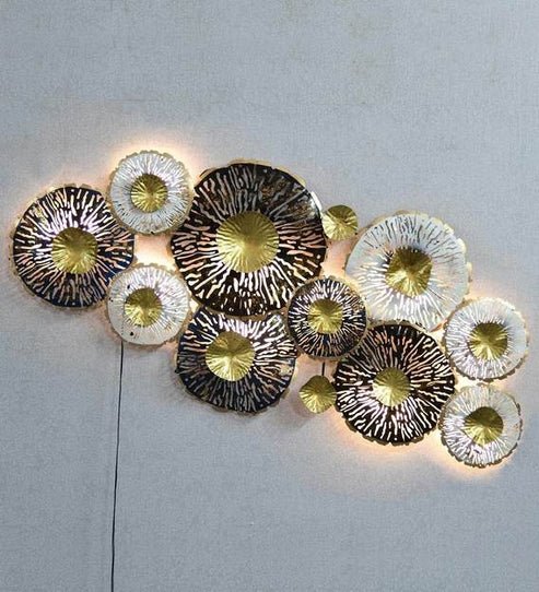 Multicolor Iron Abstract Floral LED Wall Art - ArtyCraftz