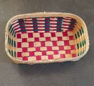 Multicolor Rectangular Fancy Bamboo Basket - ArtyCraftz
