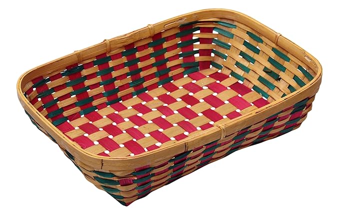 Multicolor Rectangular Fancy Bamboo Basket - ArtyCraftz